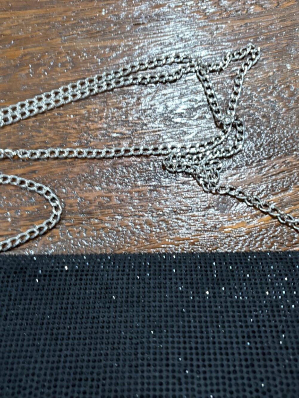 BAM FOREVER Rhinestone Black Sparkle Clutch purse silver chain Cocktail Fun NEW - Picture 4 of 5